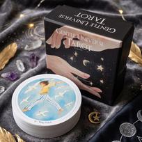Gentle Universe Tarot Deck 8.8*8.8cm 78 Pcs Round Circular Tarot Cards Watercolor Art Witchcraft in Rigid Box, Double-embossed įvairiaspalvis