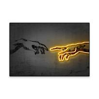 Modern Neon Sign Mona Lisa Poster Robot Artwork Canvas Painting Racing Print Abstract Wall Picture Game Room Bedroom Decoration 21X30CMNo Framed