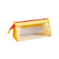 Clear Zipper Pencil Box Multiple Layers PVC Stationery Bag Transparent Pencil Case  Study Supplies geltona