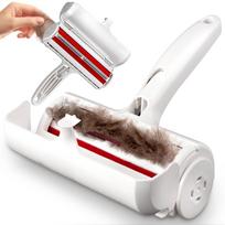 Pet Grooming Brush Easy to Clean Reusable Self-Cleaning Pet Hair Remover Lint Roller (Red,20*19*5.5cm) raudona