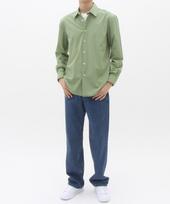 The Shirt Studio Green Loose Fit Nylon Spandex Solid Shirt 105
