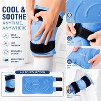 Reusable Knee Wrap with Straps for Cold and Hot for Joint and Hand Support one size mėlyna