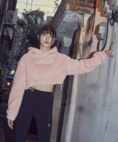 Disco Donut King Boa Puris Crop Hoodie_Pink Pink/Free