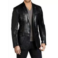 Stylish Men's Black Leather Blazer Soft Lambskin Coat New Formal Party Handmade S juoda
