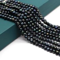 Juodosios perlo 7-8mm 8-9mm apvalūs karoliukai papuošalų gamybai DIY vėrinys apyrankė auskarai aksesuaras 7-8mm juoda