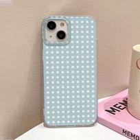 Phone Case For iPhone 11 13 16 ProMax Case iPhone 13 14 15 ProMax 12 13 ProMax 13 Pro 14 Pro Frosted Plaid Small Fresh INS Style Cute Cartoon iPhone 11 mėlyna