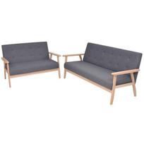 Dvivietė sofa, audinys, tamsiai pilka, Pilka