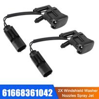2X priekinio stiklo valytuvo purkštukas, purškimo srovė, šildomas, skirtas BMW 5 serijai E39 61668361042 black