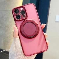 For Magsafe Metal Ring Holder Magnetic Case for iPhone 16 17 15 14 Plus 13 11 12 Pro Max Hardware Kickstand Silicone Cover Funda For iPhone 11