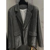 Autumn Women's Glitter Blazer Casual Loose Fit Sparkly Party Suit Jacket 5XL juoda