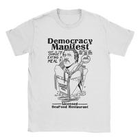100 Cotton Funny Short Sleeve TShirt Democracy Manifest Eating A Succulent Chinese Meal Graphic Tops Unisex Tshirt S
