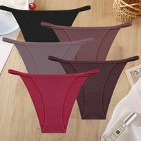 FINETOO 5 vnt./rinkinys Moteriški stringai Medvilninis tarpkojo apatiniai žemi G-string seksualūs nematomi T-back apatiniai kvėpuojantys besiūliai apatiniai S