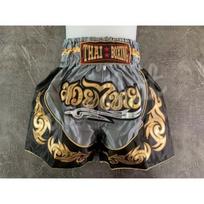 Kids Muay Thai Shorts - Grey - Size 10-12 years - 100% Polyester Satin - Boxing Kickboxing 10-12 ans pilka