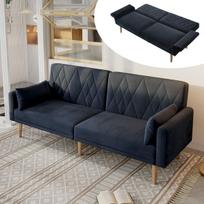 Dvivietė sofa-lova, reguliuojama, aksominė, 180x75x82 cm