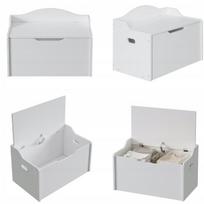 Didelė medinė daiktadėžė – balta patalynės skrynia – lofto stiliaus 68 cm