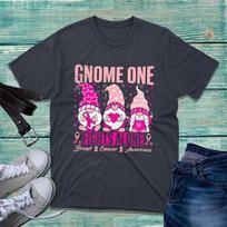 Gnome One Fights Alone Breast Cancer Awareness TShirt Pink Warrior Unisex Top S