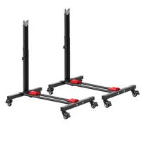 Bike Stand 2 Pack, Freestanding Vertical & Horizontal Bike Storage Rack, with Lockable Casters, Height Adjustable Carbon Steel Upright Garage Bicycle