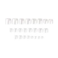 Reusable Press On Nails 24Pcs Pearlescent White on Toenails, Short Square Stick-on Fake DIY Toenail Set for Women, Removable Glossy Glue False 24PCS