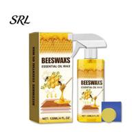Beeswax Furniture Polish Spray for Wood, Bees Wax And Cleaner with Sponge Towel, Wood Surface Protector Natural Floors Cabinets, Care Shine Protection 1 Set