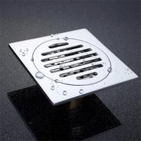 High Quality Stainless Steel Square Anti Odor Tile Insert Floor Drain for Balcony Bathroom (Silver,Brass) sidabras