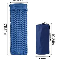 High Quality Lightweight Folding Air Bed for Camping Hiking Picnics Self-Inflating Mattress Attached Waterproof Pillow Hiking armijos žalia spalva