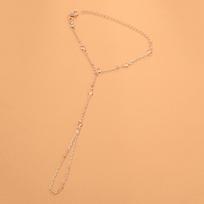 Light Luxury Round Rhinestone Bracelet For Women Simple Fine Bracelet Connet Finger Rings One-Piece Chains Jewelry Accessories