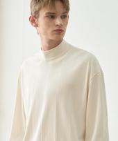 Drawfit Formalic Ribbed Mock Neck T-Shirt [Cream] Cream/L
