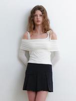 Kinder Baby Ribbon Sleeveless & Off-Shoulder Top Set - Cream Cream/Free