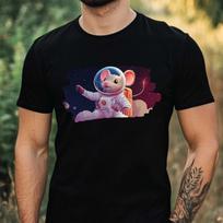 T-Shirt Herren Maus als Astronaut Motiv Baumwolle Größe XS bis 5XL S