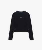 Supra Women'S Small Logo Slim Fit Long Sleeve T-Shirt (Black) Bks/M