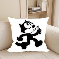 Felix the Cat Pillow Case Square Double-Sided Printing Short Plush Sofa Cushion Cover Bedroom Bedside 30x30cm
