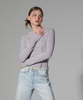 Limnic Raw Stitch Ribbed Long Sleeve T-Shirt [Gray] Gray/M