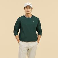 Challenger Men'S Essential Round Neck Sweatshirt Windbreaker Woven Top Dark Green Dn/M