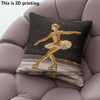 Golden Figure Skating Mosaic Throw Pillow Covers Pattern Cushion Cover Suitable For Sofa Bedroom Car Pillow Cover 40x40cm