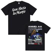 Rapper Anuel Aa Real Hasta La Muerte Graphic T Shirt Unisexs Clothing 100 Cotton 90s Vintage TShirts Unisex Casual Loose TShirt S