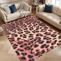 Rožinis leopardo rašto kilimas Minkštas grindų kilimėlis moters miegamojo dekoravimui Svetainės įėjimo dekoravimo kilimas 40cm x 60cm