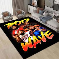 3D Hiphopo reperio kilimas strypas banga namų svetainės miegamojo dekoracija flanelinis patogus neslystantis plotas koridoriaus kilimas dovana 40x60cm