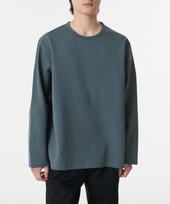 Musinsa Standard Heavy Ponte Relaxed Crew Neck Long Sleeve T-Shirt [Peacock Blue] Peacock Blue/S