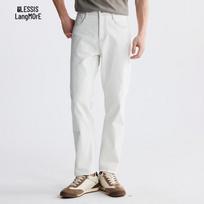 Lilang Men's Easy Care Straight-Leg White Jeans 84