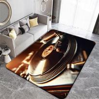 Jaukus vinilinių plokštelių grotuvo spausdintas kilimėlis neslystantis plaunamas grindų kilimėlis svetainei miegamajam retro muzikos namų dekoras kilimas 40X60CM