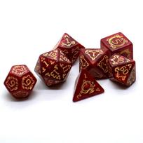 7-piece Dragon Pattern DND Dice Set, Multi sided D4 D6 D8 D10 D12 D20 Dices Ideal Gift for Desktop Games, Birthdays, and Festiva raudona