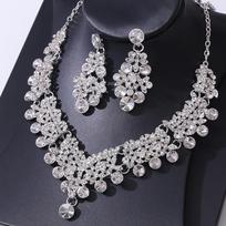 DIEZI Luxury Water Drop Crystal Necklace and Earrings Jewelry Sets For Women Accessories Wedding Party Gift Korean Big Jewelry sidabras