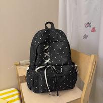 Girly heart atmosphere schoolbag junior high school girls niche design polka dot new backpack women travel lightweight juoda