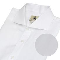 Thomas Bailey Linen Solid Wide Collar Slim Fit Shirt White 1Ththc1Msu141 White/100