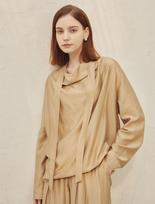 A Leaf Henna Strap Drape Blouse_Beige Beige/Free/Free
