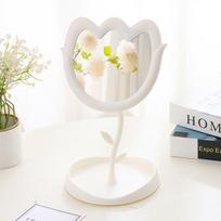 Detachable Tulip Shaped Dressing Mirror Cute Table Mirror Decor Mirror Desktop Makeup Mirror  Home Style 1-White