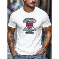 Men'S T-Shirt, Easygoing And Casual, Easy And Clean, Featuring a NORWAY OUTDOOR Design for Summer, Short-Sleeved Round Neck XL juoda