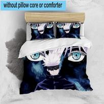 1PC Jujutsu Curse Battle 3pcs Bedding,Including 1pc Duvet Cover And 2pcs Pillowcases Perfect for Christmas,Ideal for Bedroom, Dormitory 135cm*200cm