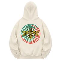 Khan 6312 Khc0033 Bumblebee Maze Fleece Hoodie - Cream L