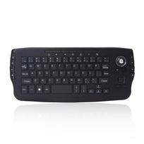 Mini Ergonomiška klaviatūra Trackball Air Mouse 1200dpi Function TV 2.4G belaidė klaviatūra su rutuliniu kamuoliuku, skirta nešiojamojo kompiuterio televizoriui Russian juoda